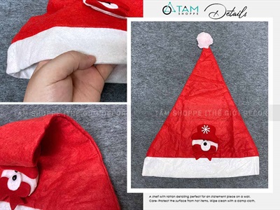 Nón Noel vải người lớn [Nhiều kiểu - ĐK 27cm] NON-X-03